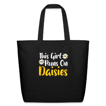 Daisy Garden Gardening Gardener - Eco-Friendly Cotton Tote - black - Front