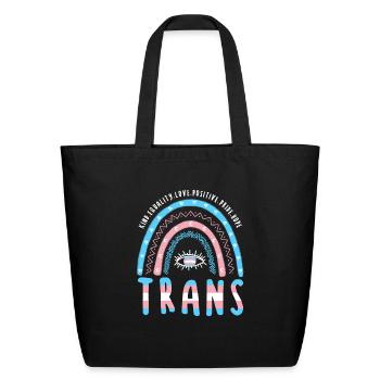 Transgender Boho Rainbow Trans - Eco-Friendly Cotton Tote - black - Front