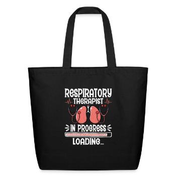 Respiratory Therapist In Progress - Future RT RRT - Eco-Friendly Cotton Tote - black - Front