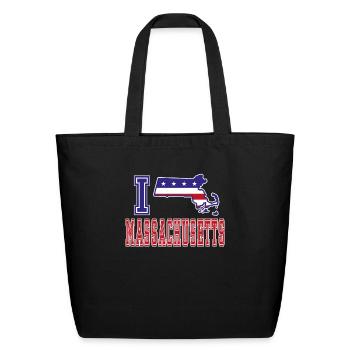 Massachusetts USA I Love Massachusetts - Eco-Friendly Cotton Tote - black - Front