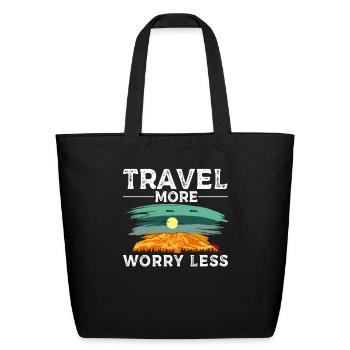 Nature Travel Adventure Traveling - Eco-Friendly Cotton Tote - black - Front