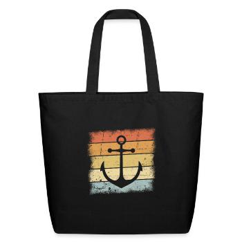 Anchor Vintage - Eco-Friendly Cotton Tote - black - Front