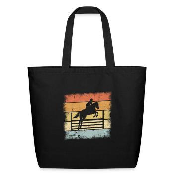 Horse Jumping Design - Eco-Friendly Cotton Tote - black - Front