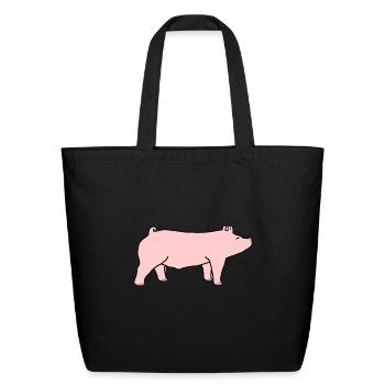 yorkshire hog sticker - Eco-Friendly Cotton Tote - black - Front