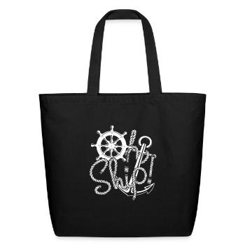 Ship sailing sailboat motor boat - Eco-Friendly Cotton Tote - black - Front