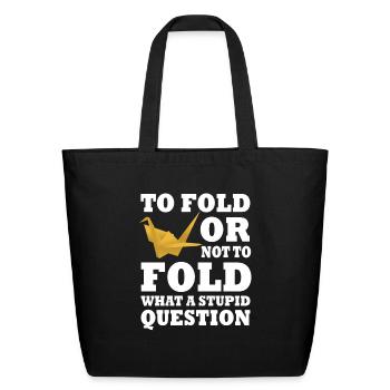 Origami Gift - Eco-Friendly Cotton Tote - black - Front