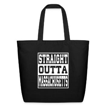 Massachusetts Straight outta Massachusetts Ideas - Eco-Friendly Cotton Tote - black - Front