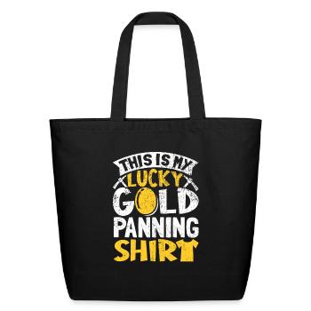Gold Panning Gold Mining - Eco-Friendly Cotton Tote - black - Front