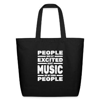 French Horn Marching Band Brass Horn - Eco-Friendly Cotton Tote - black - Front