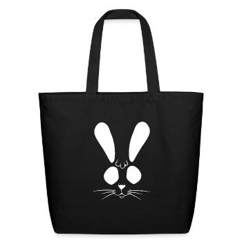 rabbit bunny easter bunny - Eco-Friendly Cotton Tote - black - Front