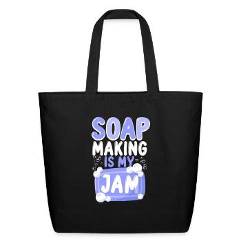 Soap Making Crafting Soap Making - Eco-Friendly Cotton Tote - black - Front