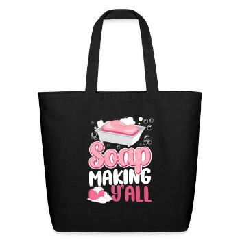 Soap Making Crafting Soap Making - Eco-Friendly Cotton Tote - black - Front