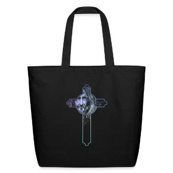 Jesus Cross Religious Pastor Faith - Eco-Friendly Cotton Tote - black - Front