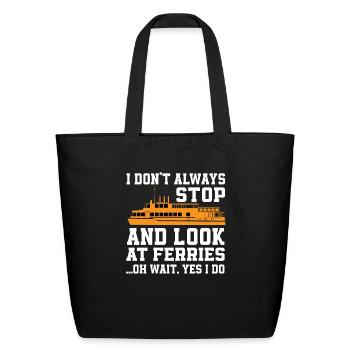 Fähre Spruch - Eco-Friendly Cotton Tote - black - Front