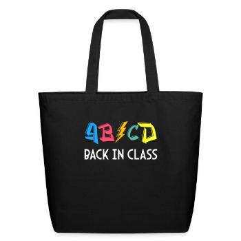 ABCD Back in Class for Teacher Back To School - Eco-Friendly Cotton Tote - black - Front
