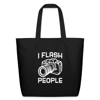 I Flash People - Eco-Friendly Cotton Tote - black - Front