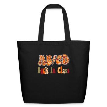 ABCD Back in Class for Teacher Back To School - Eco-Friendly Cotton Tote - black - Front