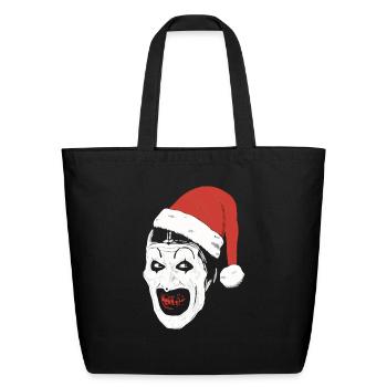 Art Christmas T Shirt Funny Clown terrifier - Eco-Friendly Cotton Tote - black - Front
