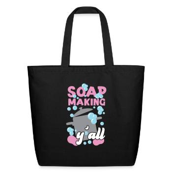 Soap Making Crafting Soap Making - Eco-Friendly Cotton Tote - black - Front