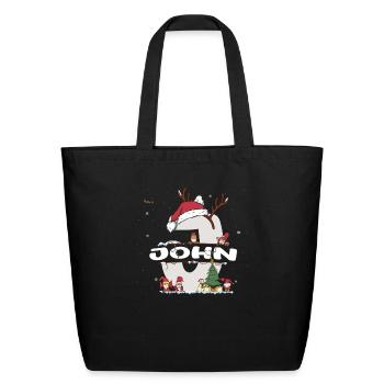 John Christmas - John Name funny Xmas - Eco-Friendly Cotton Tote - black - Front