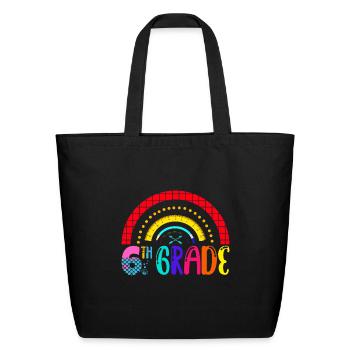 Sixth grade - Eco-Friendly Cotton Tote - black - Front