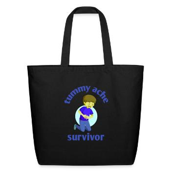 Tummy Ache Survivor - Eco-Friendly Cotton Tote - black - Front