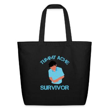Tummy Ache Survivor - Eco-Friendly Cotton Tote - black - Front