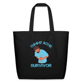 Tummy Ache Survivor Stomachache - Eco-Friendly Cotton Tote - black - Front