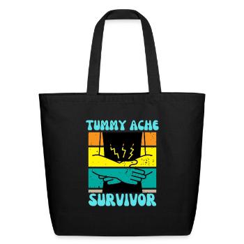 tummy ache survivor - Eco-Friendly Cotton Tote - black - Front