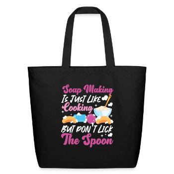 Soap Making Crafting Soap Making - Eco-Friendly Cotton Tote - black - Front
