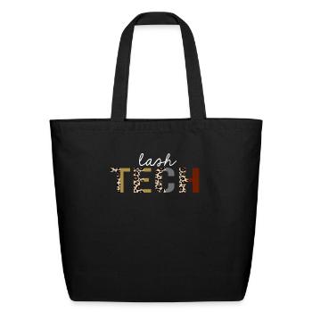 Lash tech Leopard Print Funny Gift - Eco-Friendly Cotton Tote - black - Front