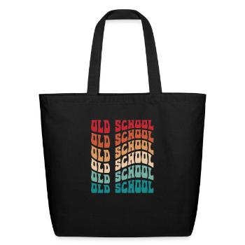 Drôle personnalisé Old School Nom Thème Vêtements - Sac fourre-tout en coton naturel - noir - Devant