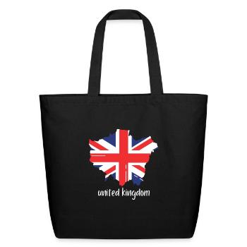 united kingdom flag, flag of united kingdom - Eco-Friendly Cotton Tote - black - Front