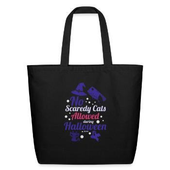 No anxious cats are allowed on Halloween - Eco-Friendly Cotton Tote - black - Front