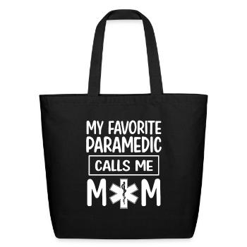 Paramedic Mom - Eco-Friendly Cotton Tote - black - Front