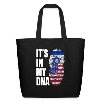 Israel And American Mix Heritage DNA Flag - Eco-Friendly Cotton Tote - black - Front