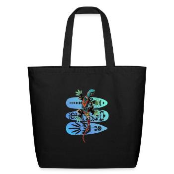Cut gecko colors - Eco-Friendly Cotton Tote - black - Front