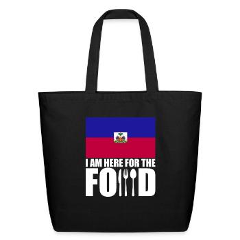 Haiti flag souvenir food travel - Eco-Friendly Cotton Tote - black - Front
