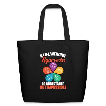Retro Ayurveda Elements For Alternative Medicine - Eco-Friendly Cotton Tote - black - Front