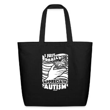 Autist autism awareness butterfly love - Eco-Friendly Cotton Tote - black - Front