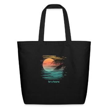 Artistic Brisbane Australia Palm Tree Vacation - Eco-Friendly Cotton Tote - black - Front