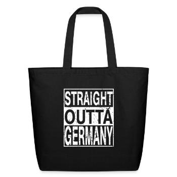 Germany Straight Outta Germany - Eco-Friendly Cotton Tote - black - Front