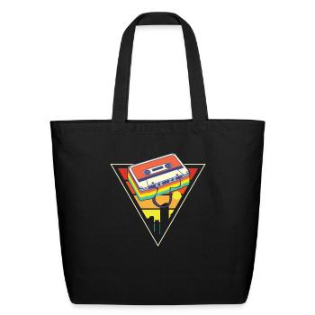 Mixtapes 80s 90s Old School Music - Sac fourre-tout en coton naturel - noir - Devant