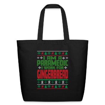 Paramedic Christmas Saying - Eco-Friendly Cotton Tote - black - Front