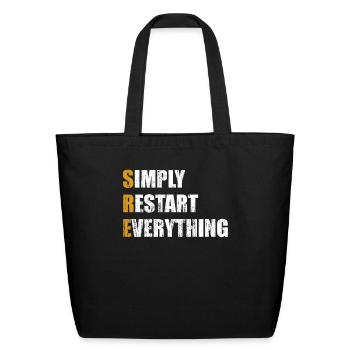 Simply restart everything funny SRE - Eco-Friendly Cotton Tote - black - Front