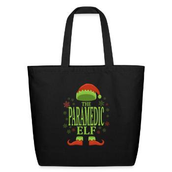 Paramedic Christmas Elf - Eco-Friendly Cotton Tote - black - Front