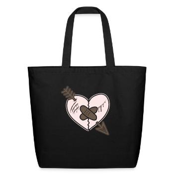 Broken Heart Breakup Divorce Couple - Eco-Friendly Cotton Tote - black - Front