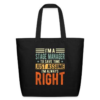 Stage Manager - Eco-Friendly Cotton Tote - black - Front