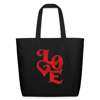 LOVE, LOVE, LOVE. - Eco-Friendly Cotton Tote - black - Front