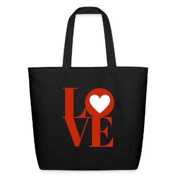 LOVE, LOVE, LOVE. - Eco-Friendly Cotton Tote - black - Front